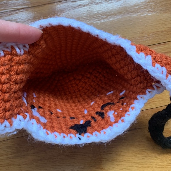 Baby Fox Crocheted Hat Handmade Infant Cap Costume Ears Crochet Craft Newborn - Picture 6 of 11